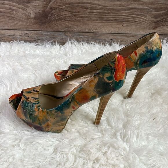 Diba Womens High Heel Stilettos Multi Color Floral Size 9M Floral Woodsy - Picture 8 of 17